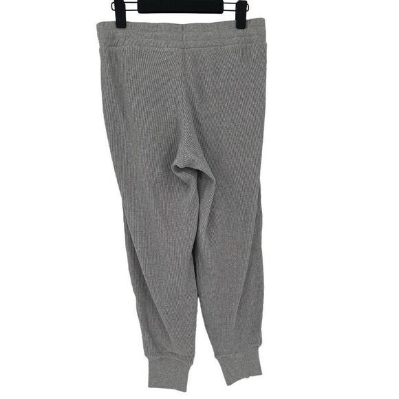 Style & Co Ribbed Knit Jogger Pants Drawstring Women Medium Light Grey Heather - Picture 2 of 5